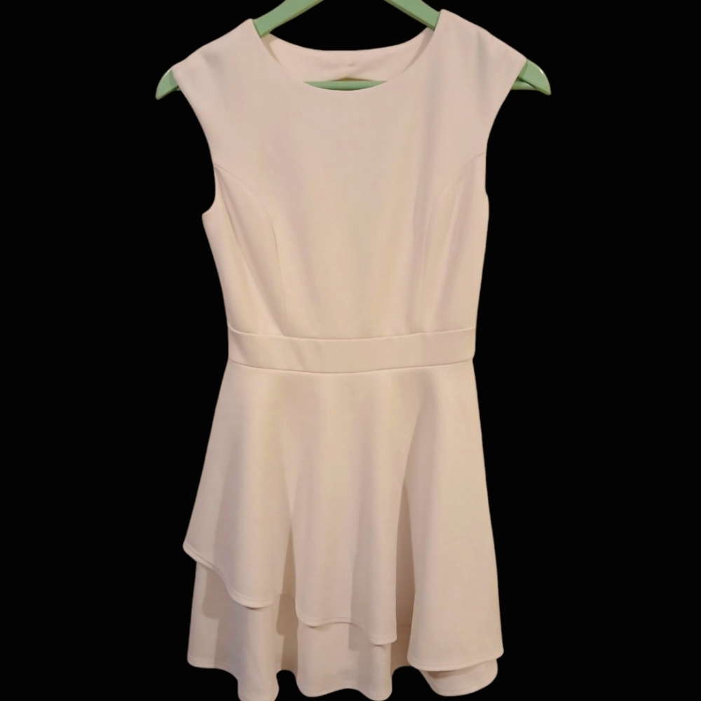 Love Nickie Lew Juniors Crew Neck Cap Sleeve Open Back Fit & Flare Tiered Dress